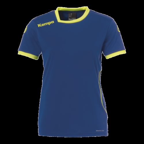 Curve Shirt Women bleu profond/jaune fluo