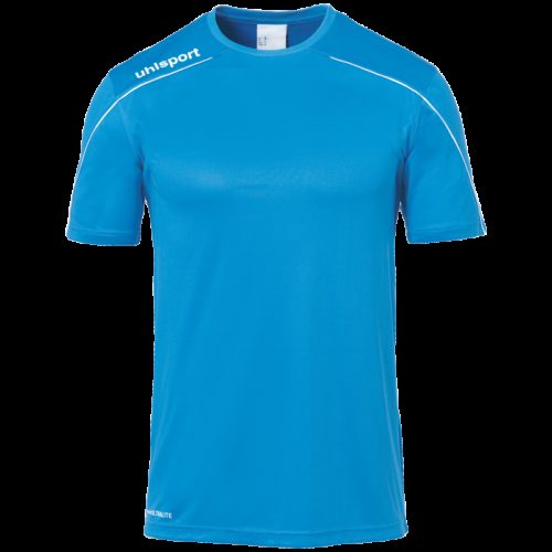 MAILLOT manches courtes cyan/blanc