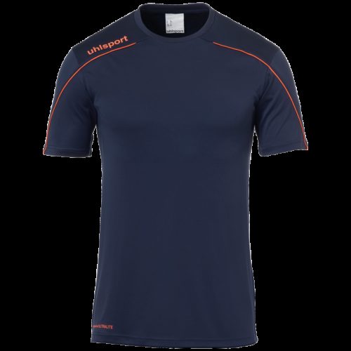 MAILLOT manches courtes marine/rouge fluo