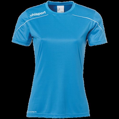 MAILLOT FEMME manches courtes cyan/blanc