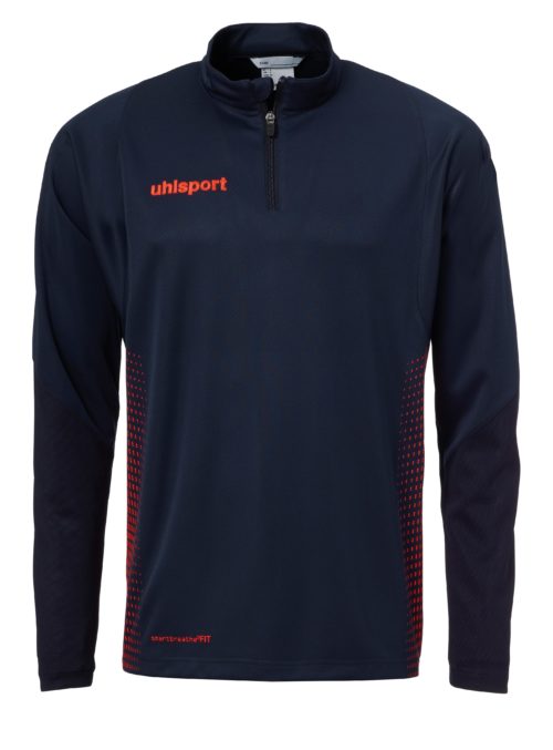 SCORE 1/4 ZIP marine/rouge fluo