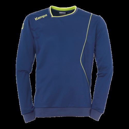 Maillot Manche Longue Curve bleu profond/jaune fluo